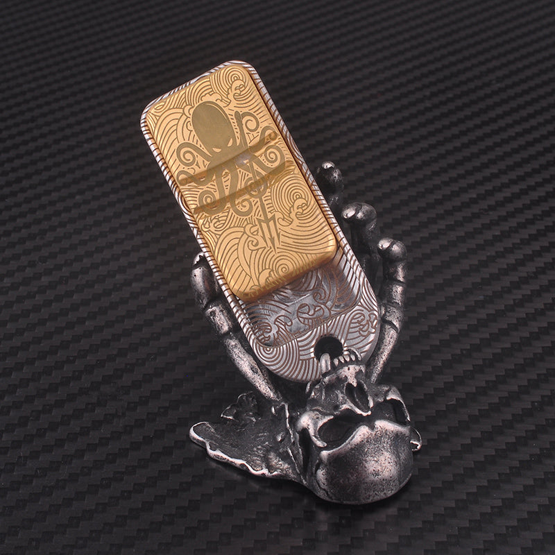 Stainless Steel G10 Push Card Spinning Top Fidget Toy | Premium EDC