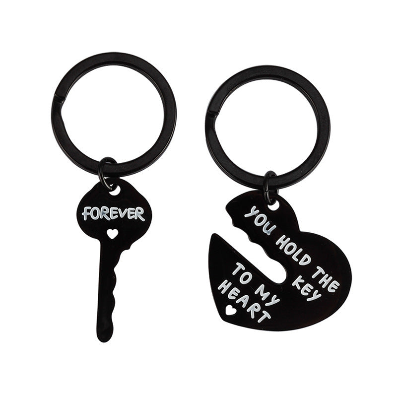 Heart-Shaped Couples Keychain Set | Stainless Steel Pair | JP Collections