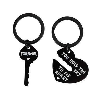 Heart-Shaped Couples Keychain Set | Stainless Steel Pair | JP Collections