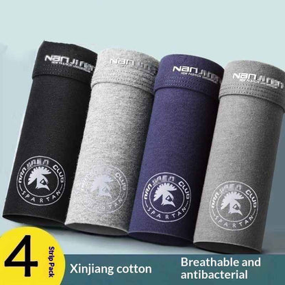 Men’s Cotton Boxer Briefs – Pack of 4 Breathable Printed Underwear