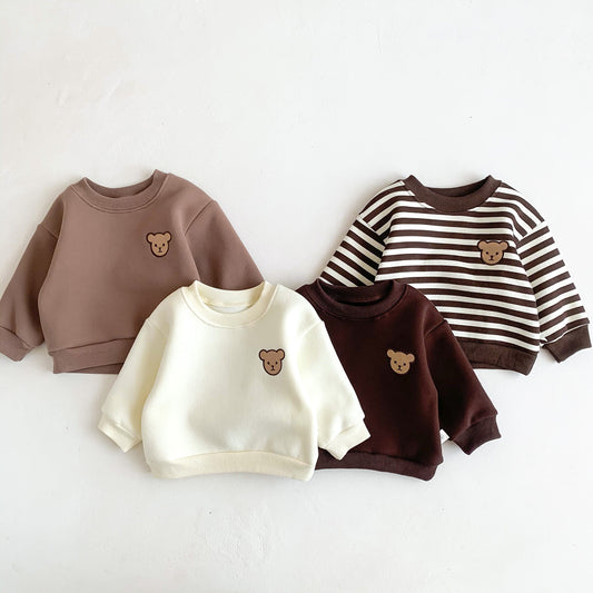 Baby & Toddler Velvet Pullover Sweatshirt | Warm Round Neck Top