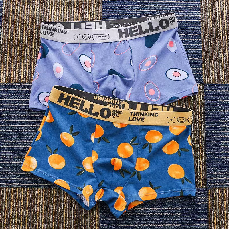 Men's Cotton Boxer Briefs Fruit Print Multi-Pack – 2, 3 or 4 Pairs