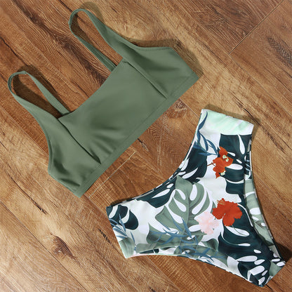 Women's High-Waist Bikini Set – 22 Colours, Bra & Shorts