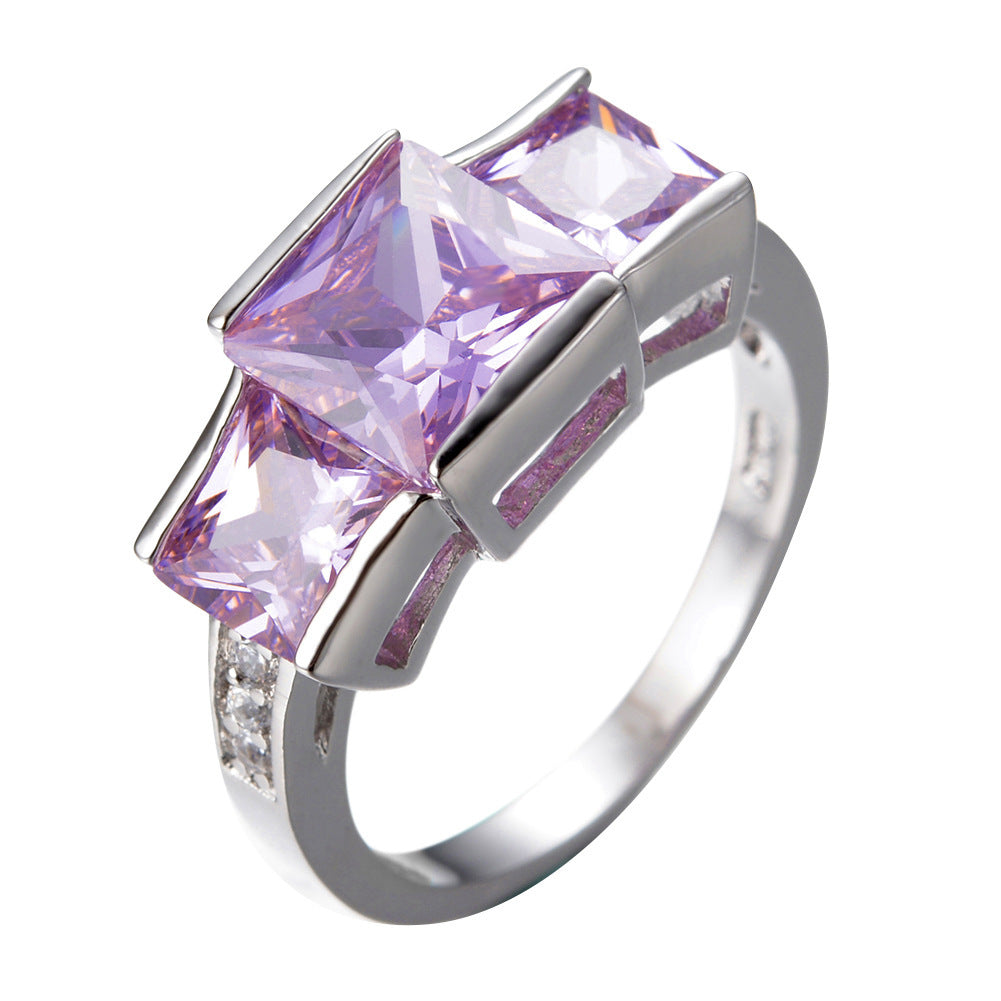 Unisex Copper Rainbow Geometric Ring – Colourful Electroplated Statement Band