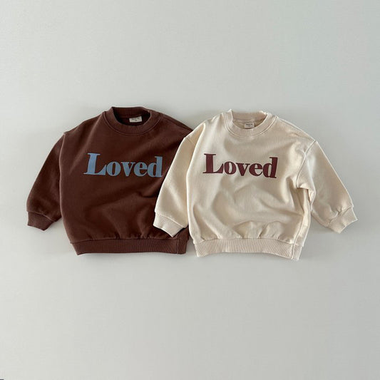 Children's Cotton Letter Sweatshirt | Crew Neck Kids Top