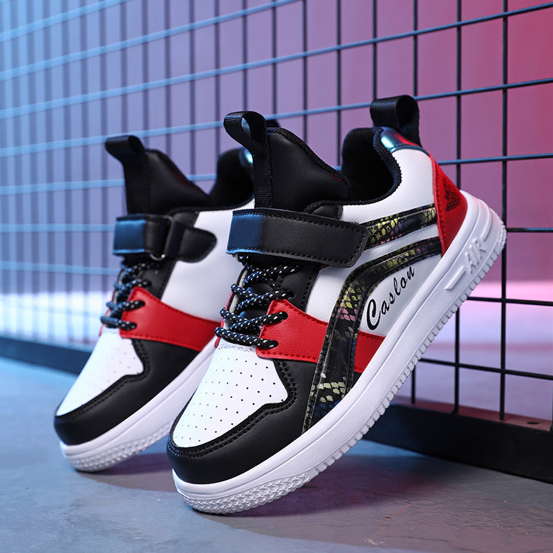 Children's Velcro Skate Trainers | Breathable Synthetic Leather Sneakers