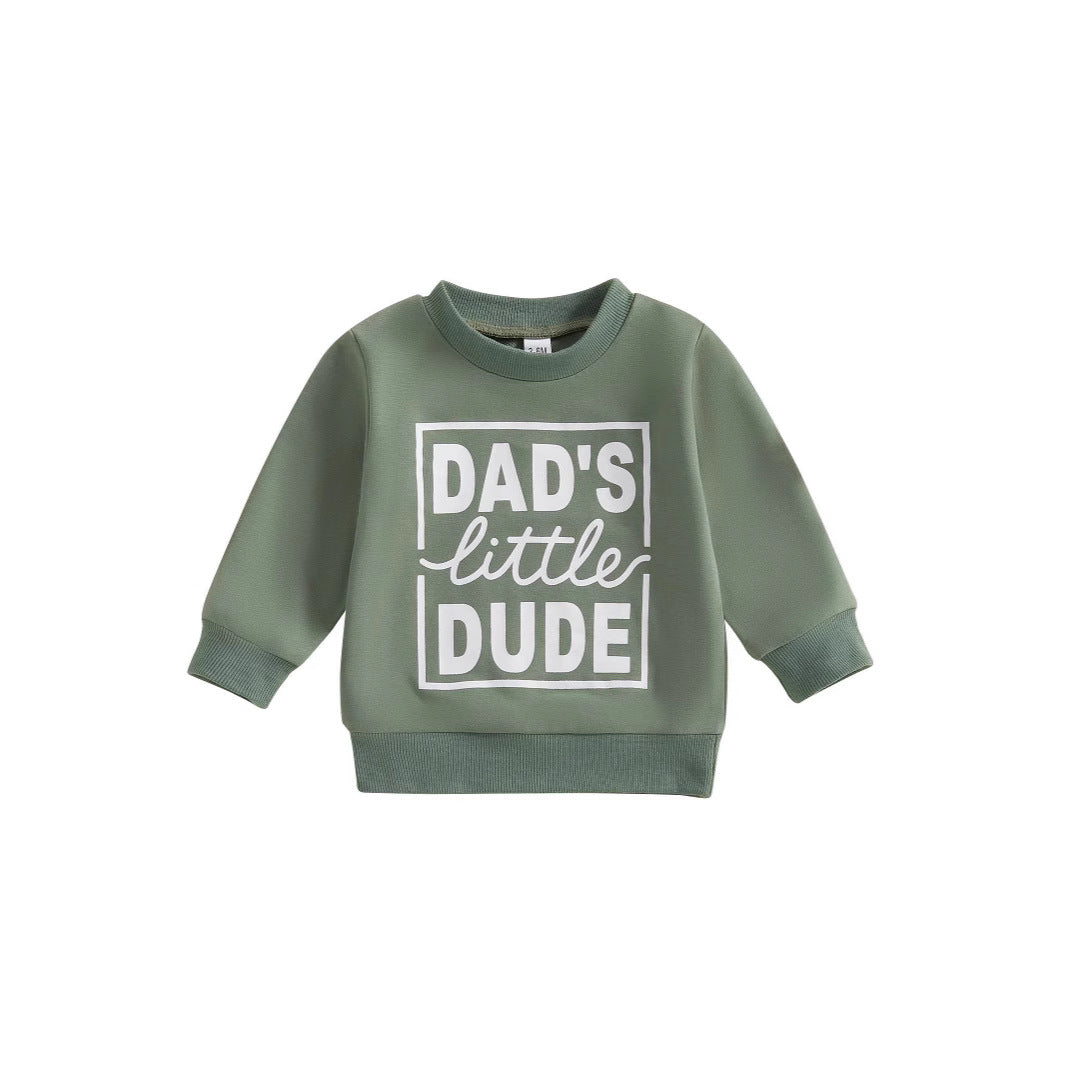 Baby Slogan Print Cotton Long Sleeve Sweatshirt