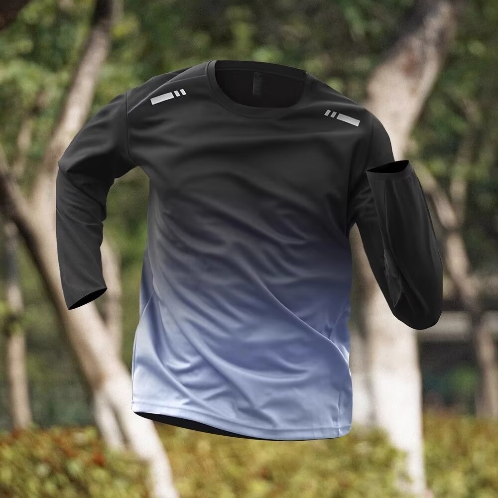 Men's Quick-Dry Long Sleeve Sports Top | Plus Size M–5XL