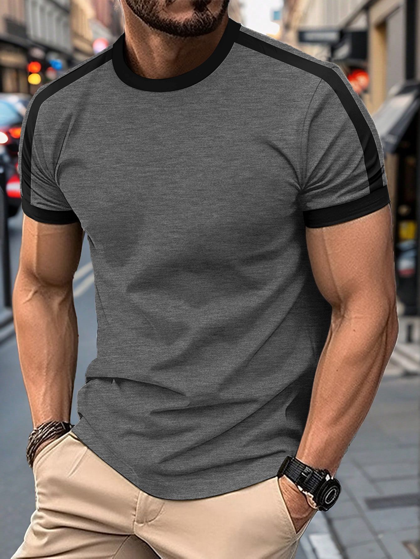 Men's Casual Short-Sleeve Mesh T-Shirt – Lightweight Polyester