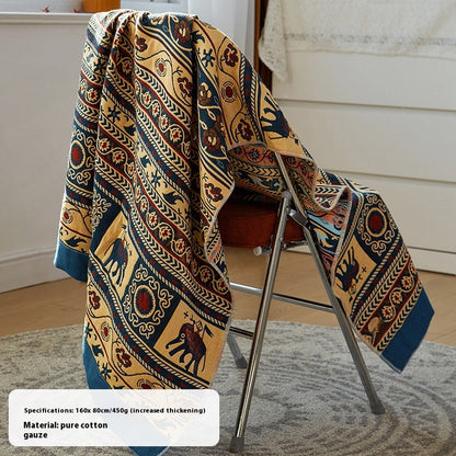 Bohemian Cotton Gauze Beach & Bath Towel | Oversized 160×80cm | 7 Designs