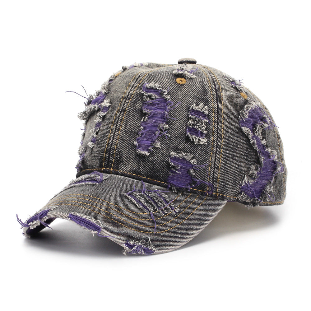 Women's Striped Cotton Sun Hat | Casual Dome Cap with Letter Detail – 7 Styles