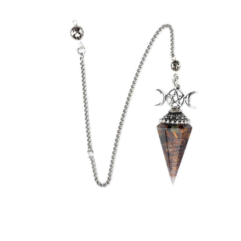 Hexagonal Pyramid Crystal Gemstone Pendant Necklace