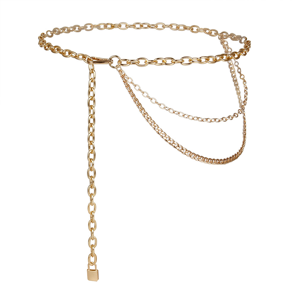 Women's Multilayer Waist Chain – Hip Hop Punk Body Jewellery, Gold & Silver