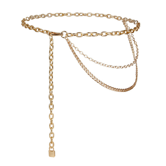 Women's Multilayer Waist Chain – Hip Hop Punk Body Jewellery, Gold & Silver