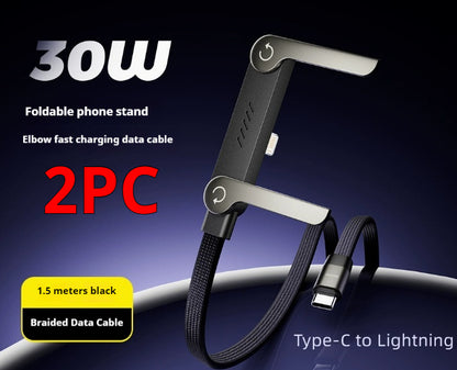 2-in-1 Fast Charging Cable with Foldable Stand | 30W / 65W / 240W | Type-C