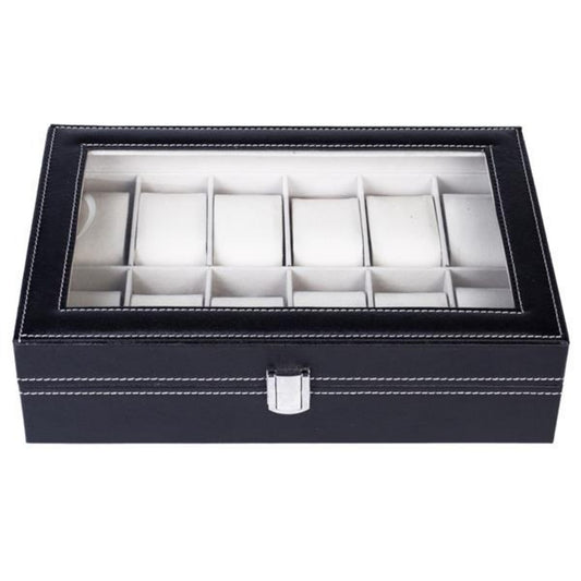 12-Slot Leather Watch Box – Display Case & Organiser for Men & Women