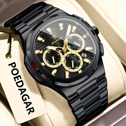 Men's Waterproof Luminous Quartz Watch – 45mm | 11 Colours