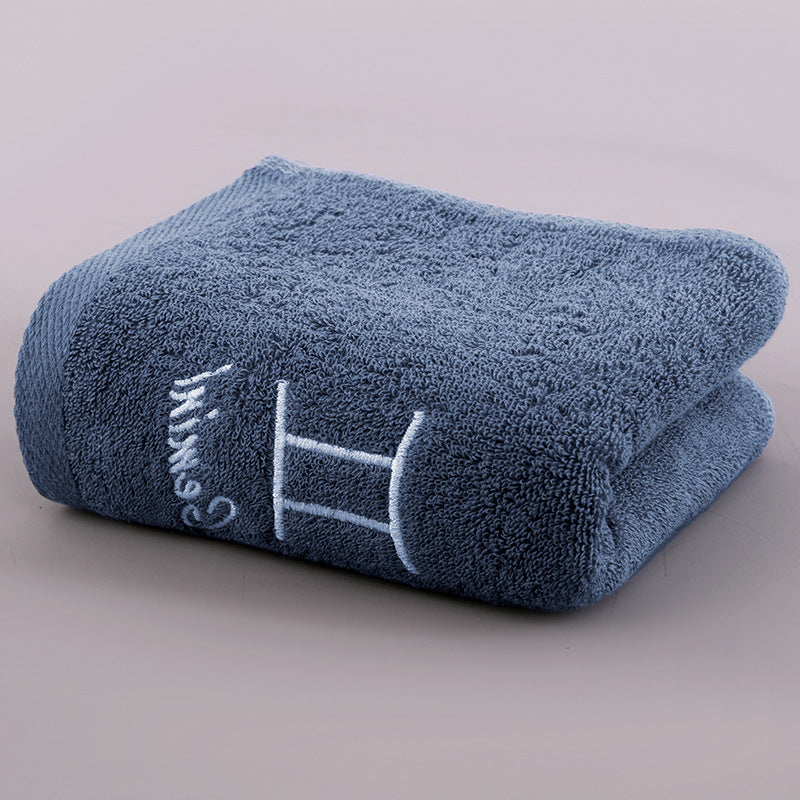 Zodiac Constellation Embroidered Cotton Towel | All 12 Star Signs | 2 Sizes