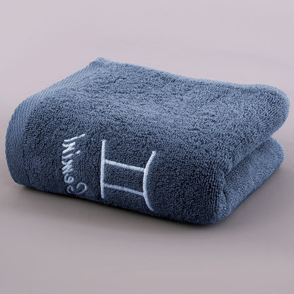 Zodiac Constellation Embroidered Cotton Towel | All 12 Star Signs | 2 Sizes