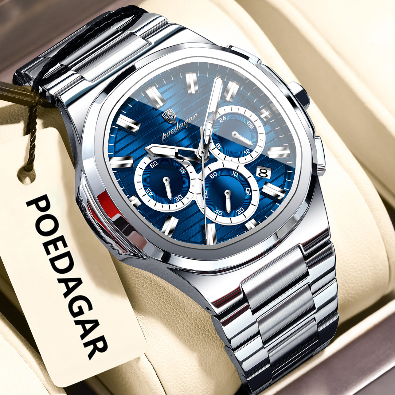Men's Waterproof Luminous Quartz Watch – 45mm | 11 Colours