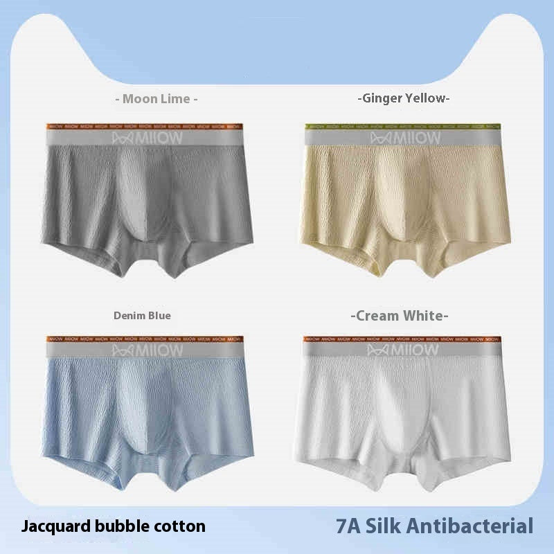 Men's Cotton Boxer Briefs 4-Pack – Antibacterial Breathable Mid-Waist