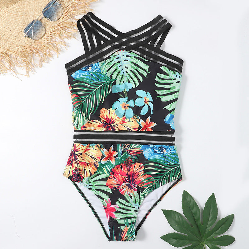 Women's Floral Print One-Piece Swimsuit | Padded Swimwear S–XL