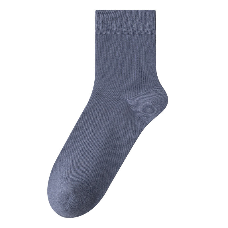 Men's 100% Cotton Mid-Calf Socks – Non-Slip Antibacterial Odour-Resistant 27 Colours