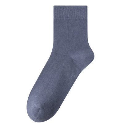 Men's 100% Cotton Mid-Calf Socks – Non-Slip Antibacterial Odour-Resistant 27 Colours