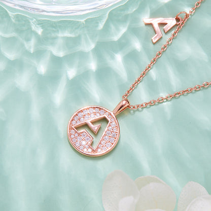 S925 Silver Moissanite Letter A Necklace | GRA Certified