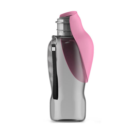 Portable Dog Water Bottle — 800ml Leak-Proof Travel Drinking Bottle with Fold-Out Trough