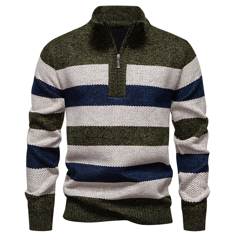 Men's Fleece-Lined Half-Zip Hoodie | Stand-Up Collar | JParker