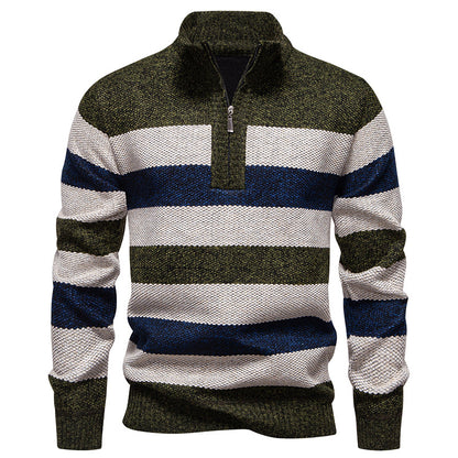 Men's Fleece-Lined Half-Zip Hoodie | Stand-Up Collar | JParker