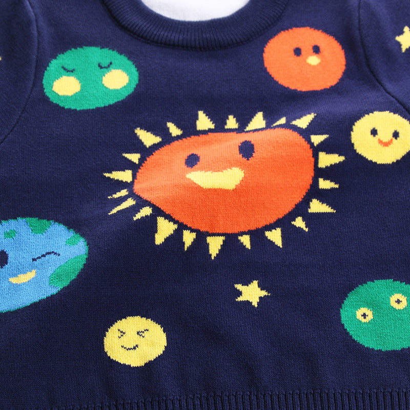 Boys' Cotton Cartoon Sweatshirt | Long Sleeve Kids Top