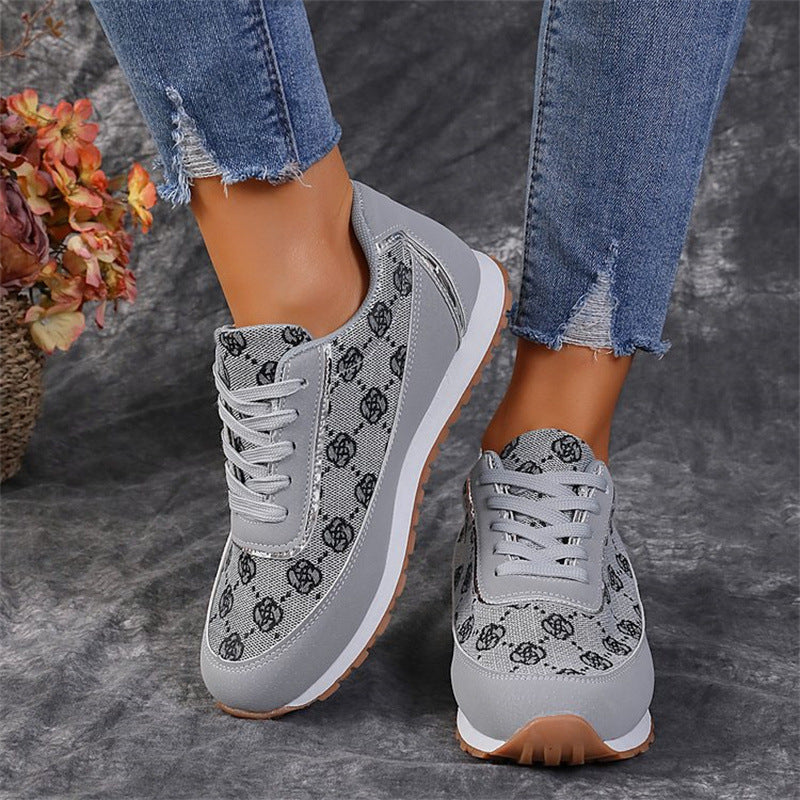 Women's Flat Lace-Up PU Leather Casual Sneakers | EU 35–43