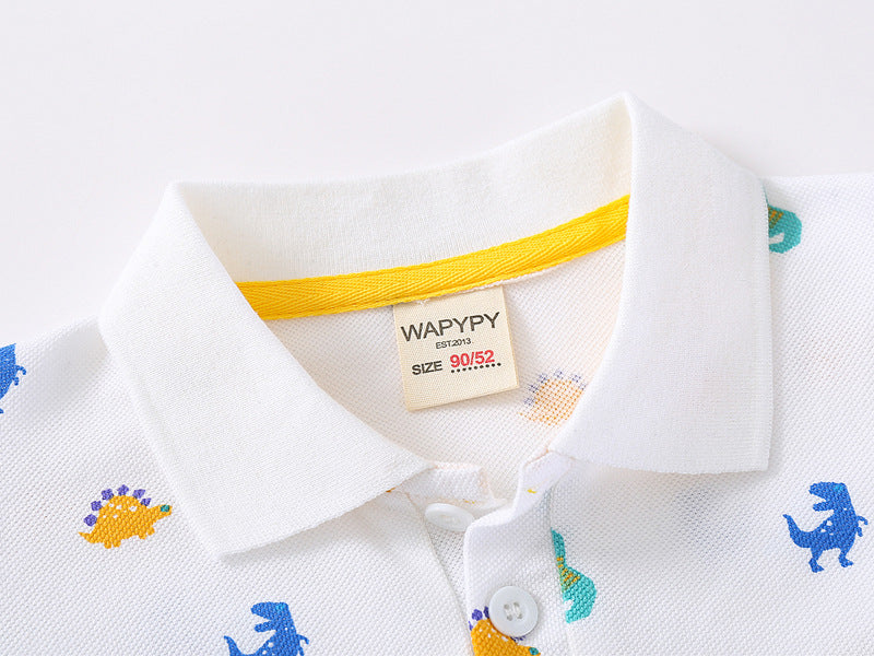 Boys' Short Sleeve Lapel Shirt | 100% Cotton, Smart Casual