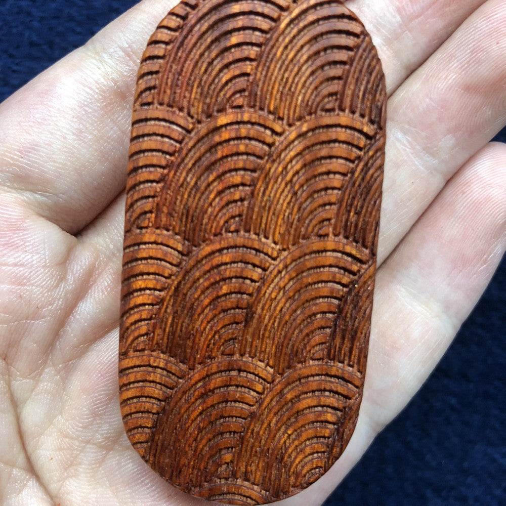 Ebony Wood Double-Sided Engraved Decompression Toy