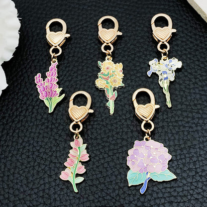 Oil Spot Glaze Flower Bouquet Keyring | Sunflower & Carnation