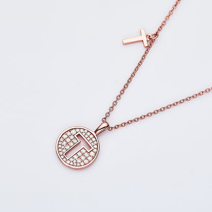 Moissanite Letter T Necklace | Platinum-Plated S925 Silver | GRA Certified
