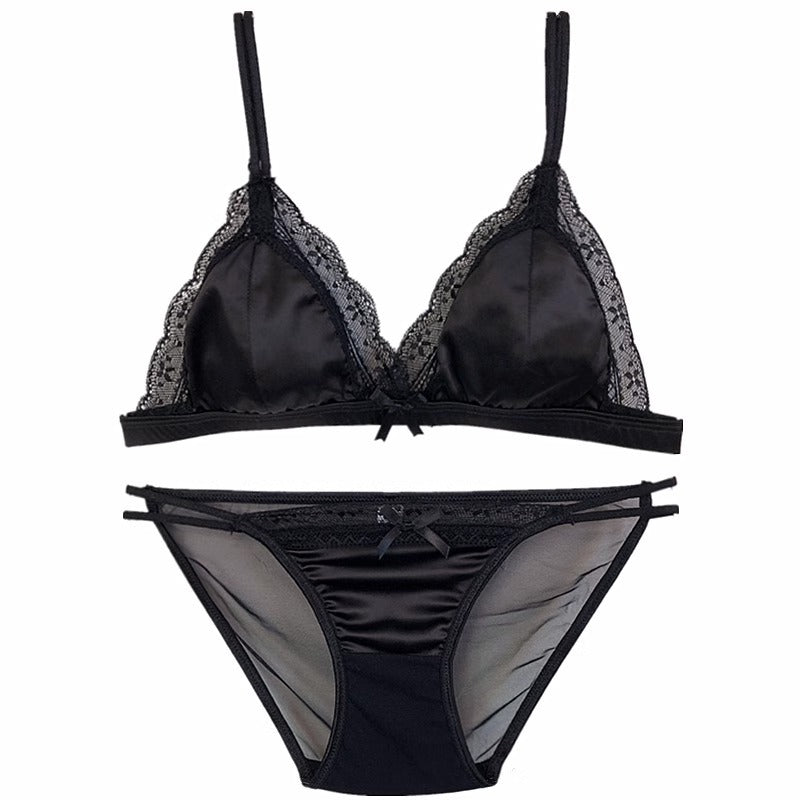 French Lace Wire-Free Bra | White & Black | Bra Only or Set