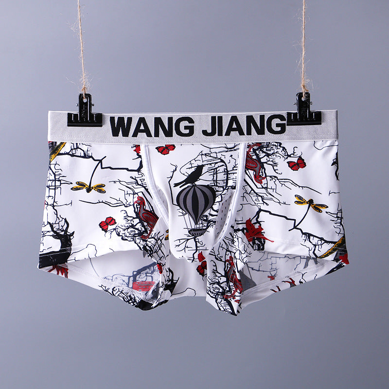 Men's Ice Silk Printed Boxer Briefs – Soft Nylon Knit Underwear 20 Designs