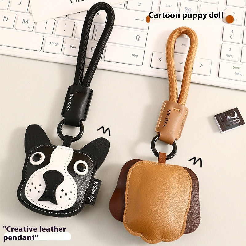 Leather Puppy Dog Keychain | Bulldog & Beagle