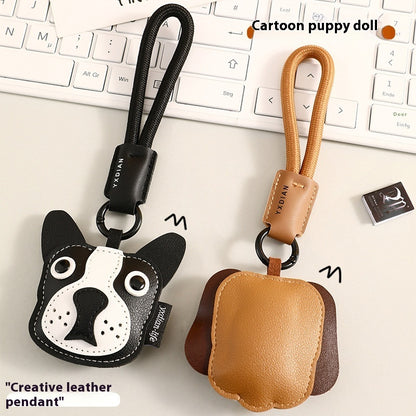 Leather Puppy Dog Keychain | Bulldog & Beagle