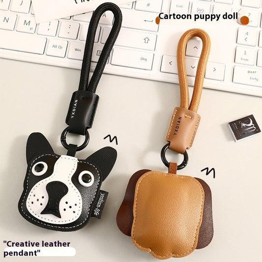 Leather Puppy Dog Keychain | Bulldog & Beagle
