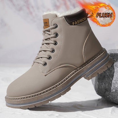 Men's Vintage Casual Boots – Round Toe PU Leather | 4 Colours | EU 39–48