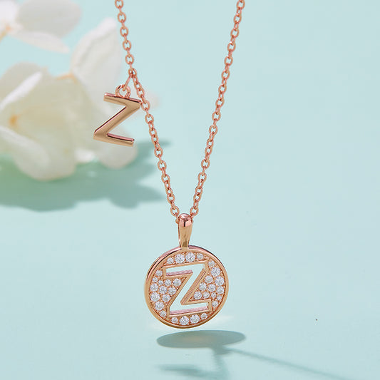 Moissanite Letter Z Necklace | Platinum-Plated S925 Silver | GRA Certified