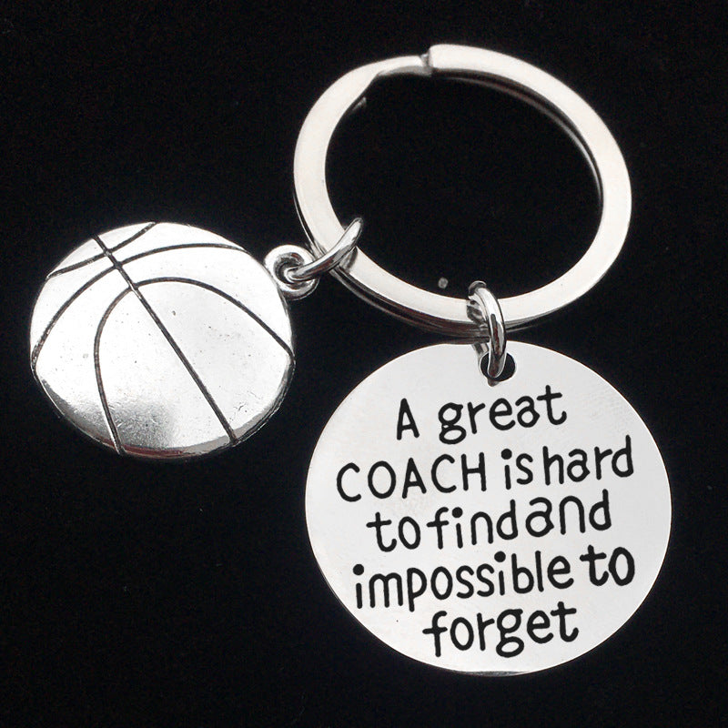 Sports Ball Stainless Steel Keychain | Football Basketball Baseball Rugby