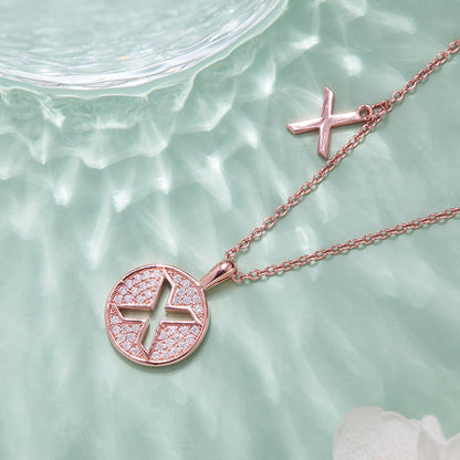 Moissanite Letter X Necklace | Platinum-Plated S925 Silver | GRA Certified