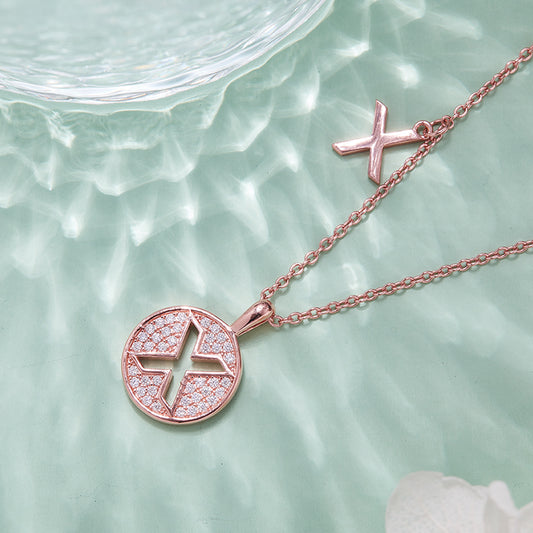 Moissanite Letter X Necklace | Platinum-Plated S925 Silver | GRA Certified