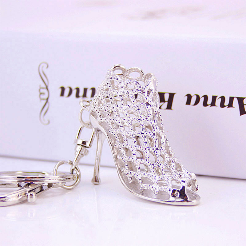 High Heels Keychain | Hollowed Zinc Alloy Charm | Gold & Silver | JP Collections