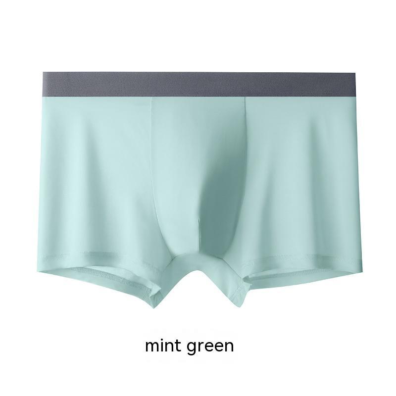 Men's Ice Silk Boxer Briefs – Breathable Mid-Waist Underwear